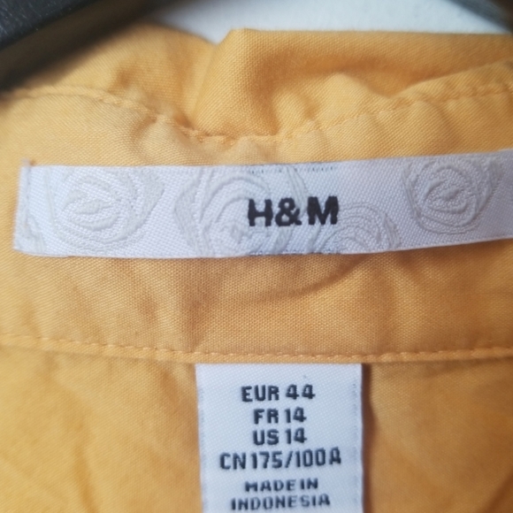 H&M women's yellow long sleeve button front blouse - Picture 6 of 8